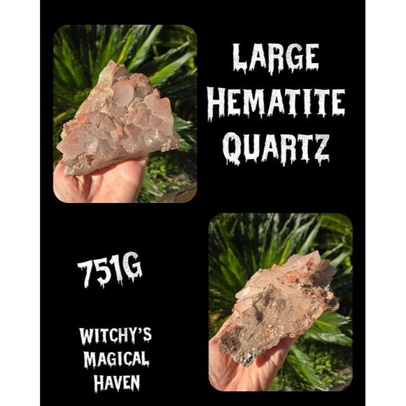 Hematite Quartz Crystal Cluster - Picture 4 of 10